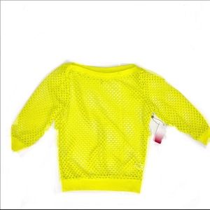 Neon yellow fishnet top